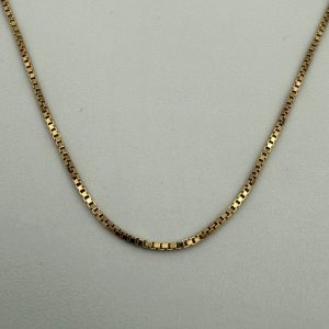 Łańcuszek typu Kostka – srebro, pozłacany 18K
